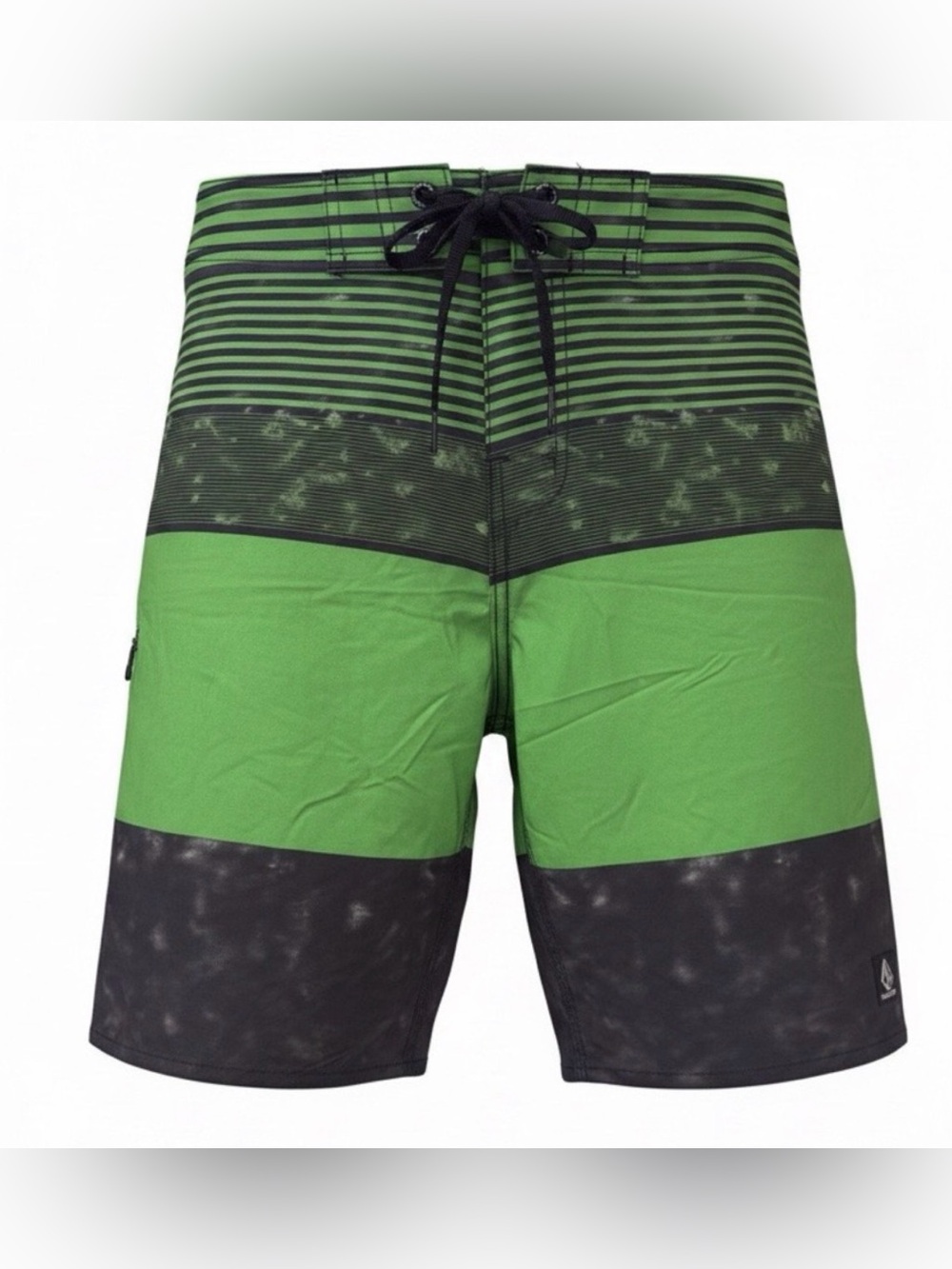 Volcom Green and Black Stripe Panel Board Shorts size 38